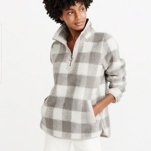 Abercrombie & Fitch Buffalo Plaid half zip pullove